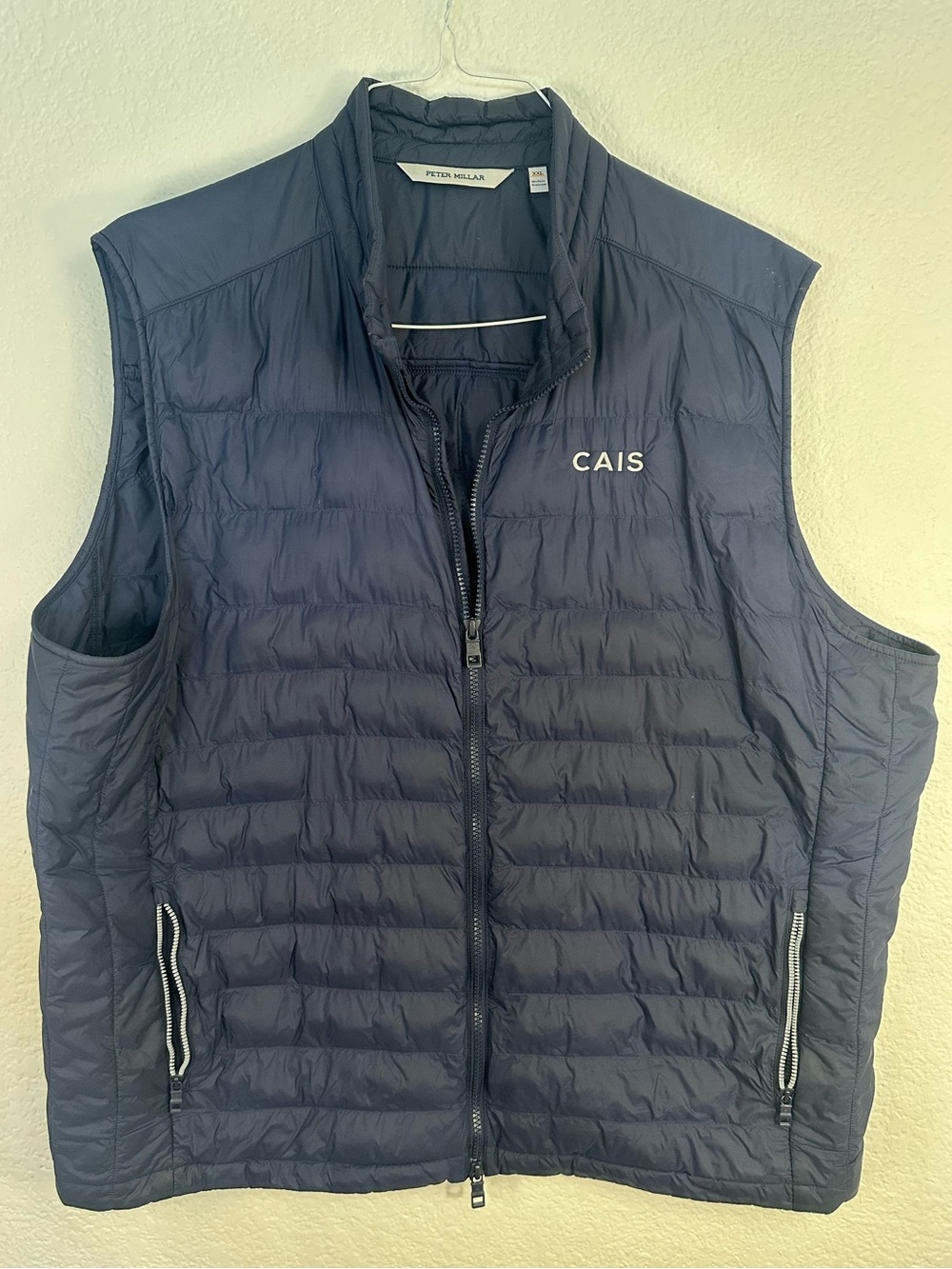 Peter Millar All Course Vest Men’s XXL Navy Quilted Puffer Full Zip CAIS Logo